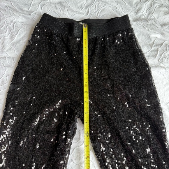Wanhaofashion Black Sequin Leggings Elastic Waist - Picture 6 of 10